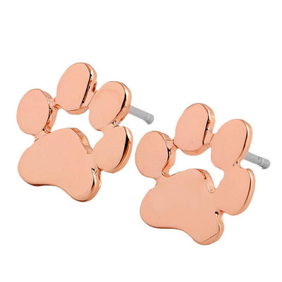 SUSENSTONE  Animal feet foot studs 1pair Women Cute Animal Feet Bear's Paw Shape Alloy Ear Stud Earrings Jewelry
