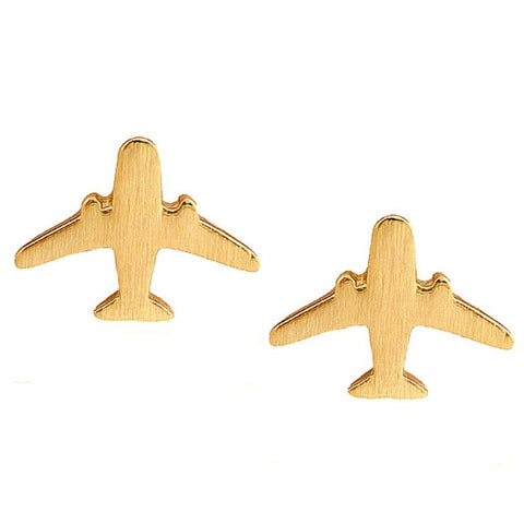 SUSENSTONE  Alloy wire drawing earrings earrings Wonderful gift Elegant Sweet Aircraf Lady Bridal Party Stud Earrings