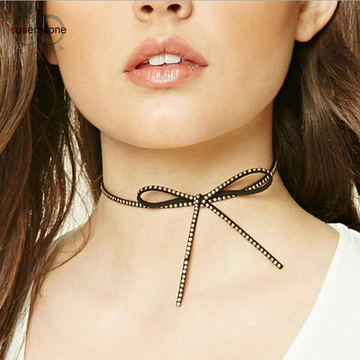 SUSENSTONE Women Punk Choker Necklace Jewelry