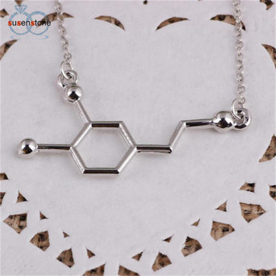 SUSENSTONE DNA Necklace Dopamine Biochemistry Molecule CATOP Chemical Structural