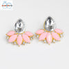 SUSENSTONE Flower Drill Stud Earrings Blooming 1Pair Women Crystal Rhinestone Ear Stud Daisy Flower-Earrings Gifts