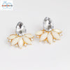 SUSENSTONE Flower Drill Stud Earrings Blooming 1Pair Women Crystal Rhinestone Ear Stud Daisy Flower-Earrings Gifts