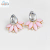 SUSENSTONE Flower Drill Stud Earrings Blooming 1Pair Women Crystal Rhinestone Ear Stud Daisy Flower-Earrings Gifts