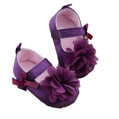 Toddler Kids Girls Shoes Bowknot Flower Sole Walking Shoes