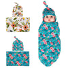 Baby Blanket & Swaddling Hot Burst Baby Wrapped Cloth Blanket Flower Tire Cap Set
