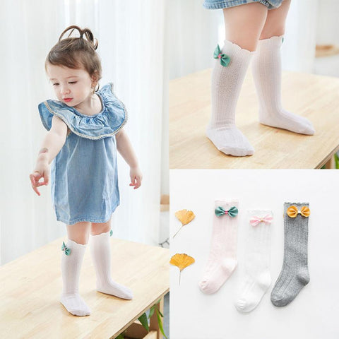 Spring/Autumn 1 Pairs Cotton rainbow Medium Solid Socks for Baby Girls Toddler Kids baby Clothing Warmers Leg Socks