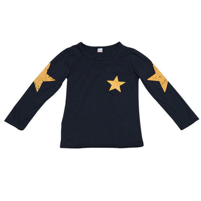 2017 Fashion Kids Boy Toddler Baby Shirts Star Pattern Printed Long Sleeve Tops T-shirt Spring Children Outfits Clothing