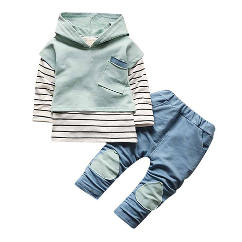 2017 sweet Children Clothing Boys 3 Pcs Sets Fashion Boys Girl Denim Patchwork Kids Unisex Cotton Casual Clothes Suit 1-4 Year