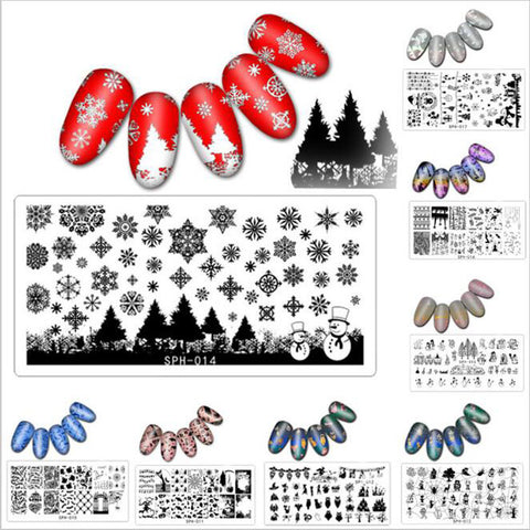 1Pc 6*12cm Halloween Chrismas Nail Stamping Plate Geometric Sports Nail Art Stamping Image Plate DIY Stamp Template Nail Stencil