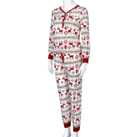 Christmas XMAS Adult Woman Pajamas Set Deer Sleepwear Nightwear Pyjamas Gift L