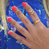 Fashion Women Gold Heart Joint Knuckle Nail Ring Set of Six Rings New