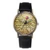 Watch Women 2017 Map Pattern Womens watches Faxu Leather Wrist Watch casual Quartz-watch femmes montres relojes de mujer #719