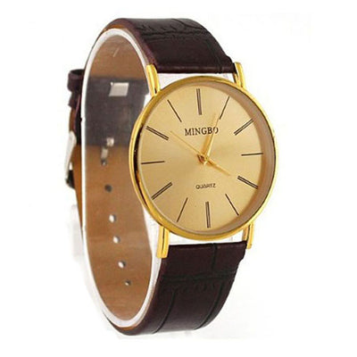 Luxuryen Gentle Men Man Leather Band Watch Quartz Wrist Watches