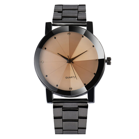 Fashion Man Women Crystal Stainless Steel Analog Quartz Wrist Watch