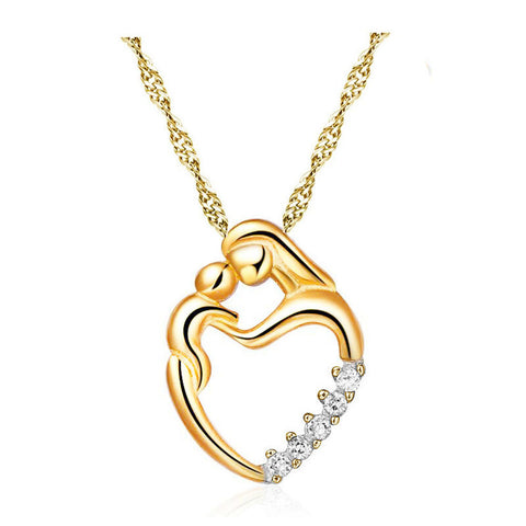 Mother's Day New Gifts Silver Mosaic Zircon Necklace Jewelry Gold