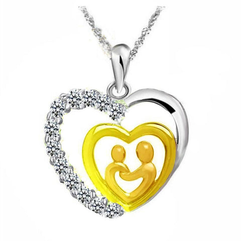 Mother's Day New Gifts Silver Mosaic Zircon Necklace Jewelry Gold