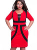 Color Block Plus Size Women's Bodycon Dress