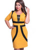Color Block Plus Size Women's Bodycon Dress