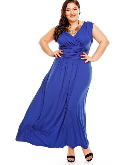 Dark Blue Ruffle Women's Plus Size Dress