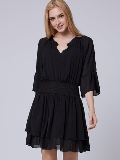 Plain off-Shoulders Chiffon Women's Day Dress(Plus Size Available)