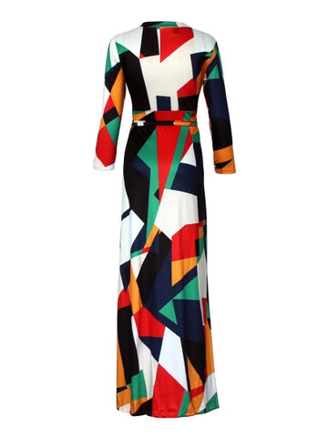 Color Block Plus Size Women's Maxi Dress