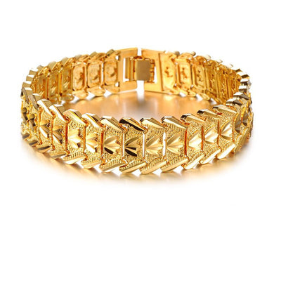 Jewelry Wholesale Fashion Jewelry Plated 18K Gold Men's Gold Bracelet