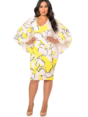 Plus Size Double-Layered Women's Bodycon Dress