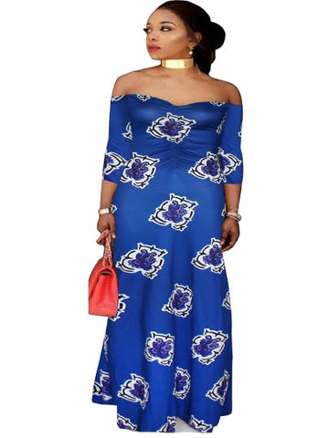 Plus Size Royal Blue Women's Maxi Dress