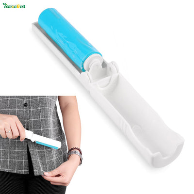 Portable Travel Washable Lint Sticky Roller Hair Dust Remover Clothes Foldaway