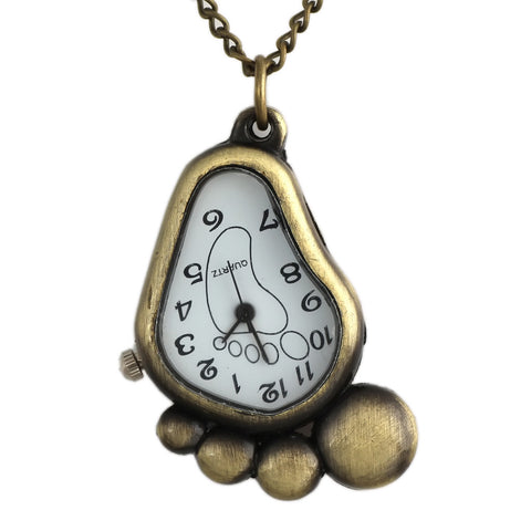Cute Footprint Pendant Necklace Watch Creative Jewelry Accessory Great Gift