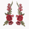 2pcs Embroidery Rose Floral Sew Patch Scrapbooking Embossed for Craft Collar Bust Dress Bag Applique