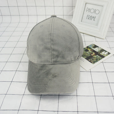 Unisex Soft Velvet Baseball Cap Solid Adjustable Sports Hat Plain Hat