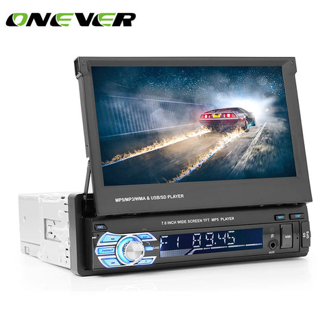 7" Retractable Autoradio GPS Bluetooth Navigation Car Stereo MP5 Player Touch Screen Hands-free Call Rear Camera Display FM TF