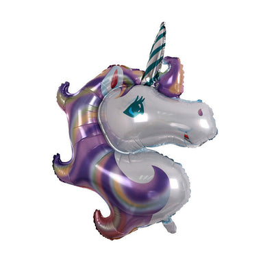 Giant 118 * 90cm Rainbow Unicorn Head Foil Balloon Party Balloons Cartoon Animal Horse Float Wedding Birthday Party Decoration