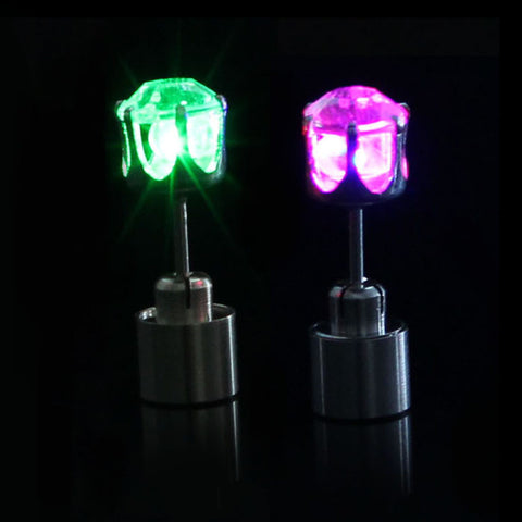 Light Up Led Blinking Earrings Studs Dance Party Accessories Rain