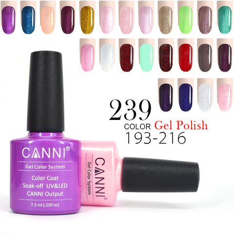 CANNI Odorless Gel Polish 7.3ml 30917 Color 193-216 DIY Nail Art Salon High Quality Glaze Blin Bling Pearl Effect UV Gel Varnish