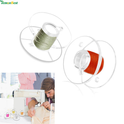 25Pcs /Set Transparent Plastic Sewing Machine Bobbins with Storage Case for Brother Janome Singer