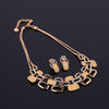 Women Wedding Party Rhinestone Necklace Bracelet Ring Earrings Set A