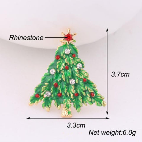 Fashion Chain Jewelry Christmas Tree Rhinestone Brooch Jewelry