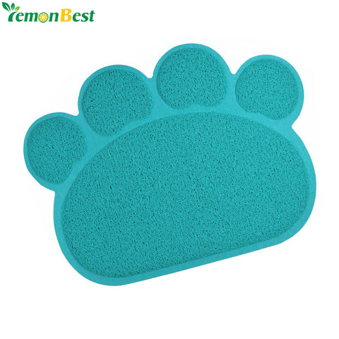 60*45cm Cute Pet Supplies Dog Paw PVC Pet Dog Cat Feeding Mat Pad Pet Dish Bowl Food Water Feed Placemat Puppy Bed Mats Blanket