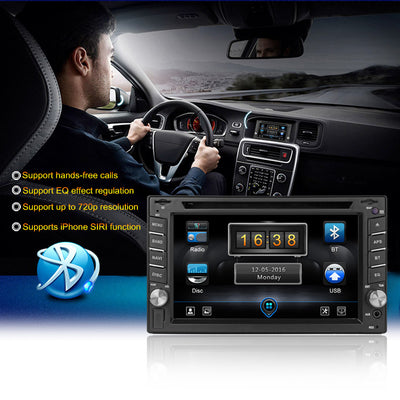 6.2" HD 2DIN Bluetooth Car Stereo Receiver DVD Player Support iPhone Carplay Cast Touch Screen USB SD with Rear Camera