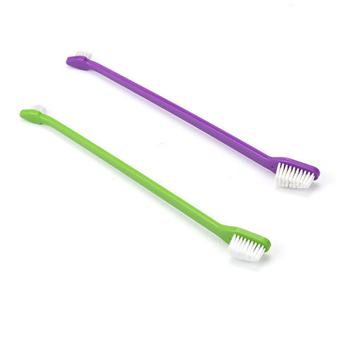 Long Double-end Dual Headed Toothbrush for Cat Dog Puppy Pet Cleaning Dental Care