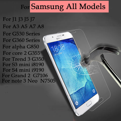 For Samsung Galaxy J5 J7 ect all Series  Phone Tempered glass Guard film 9H 0.27mm Ultra Thin Real Premium Screen Protector Film