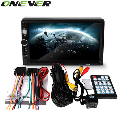 Onever 2 Din 7 inch Bluetooth Car MP4 MP5 Player HD Touch Screen Support Rear View Camera Handsfree Car Audio Video FM USB SD AU