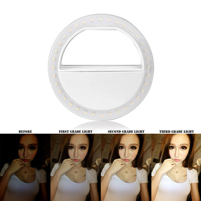 Novelty Smartphone LED Ring Selfie Light Supplementary Portable Lighting Night Darkness Enhancing Photography for Phone