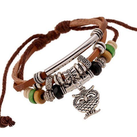 Multilayer Owl Bracelet Beads Hand-woven Euramerican Popularity Owl Accessories
