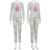 Women Family Matching Christmas  Pajamas Set  Blouse +Santa Printing Pants
