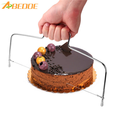 ABEDOE Stainless Steel Adjustable Dual Wire Cake Slicer Leveler Slices Cake Cutter Bake Tool Kitchen Utensils Utensilios Gadget