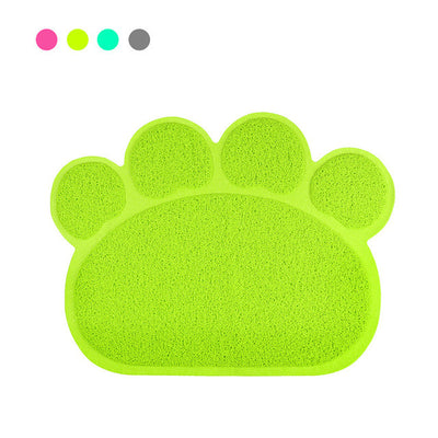 LemonBest Paw PVC Pet Dog Cat Feeding Mat Pad Pet Dish Bowl Food Water Feed Placemat Puppy Bed Blanket Table Mat Wipe Cleaning