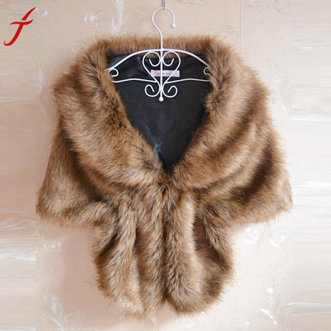 145*30cm Fashion Elegant Warm Scarf Women Bridal Wedding Faux Fur Long Shawl Stole Wrap Shrug Scarves Shawl Wrap #LSN